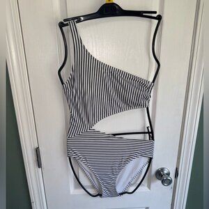 Black‎ Striped Kids One Piece Swimsuit